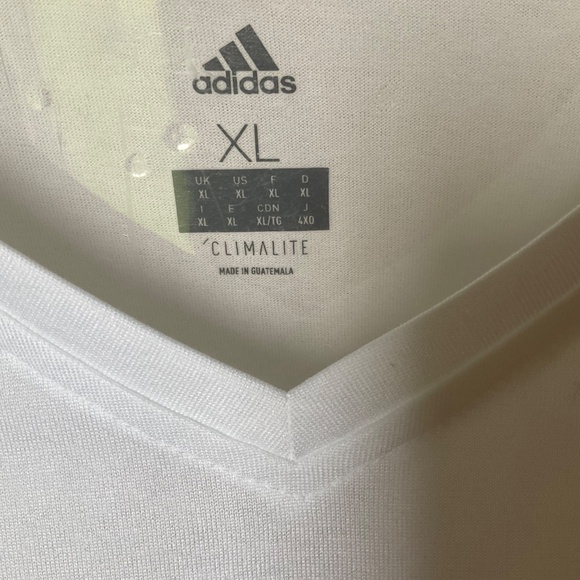 Adidas Climalite Short Sleeve Minimal Logo White V-Neck T-Shirt adidas Tee XL - Picture 7 of 14